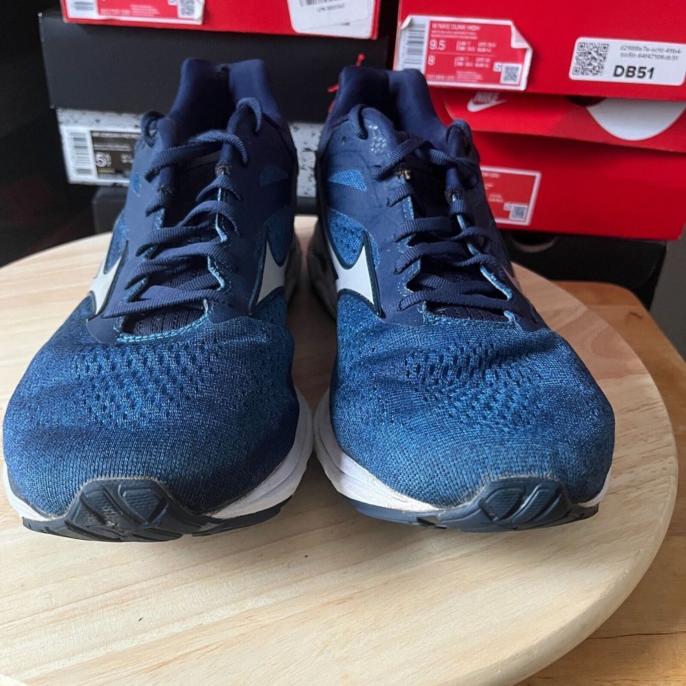 Mizuno Mens Wave Rider 23 411112 5073 Blue Running Shoes Sneakers Size 11 - Picture 2 of 11